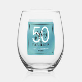 Vaso De Vino Cincuenta y Fabuloso Script Cumpleaños 50