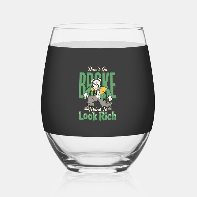 Vaso De Vino Cita Divertida de Perro con Dinero (Anverso)