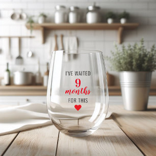 Vaso De Vino Cita divertida sobre el embarazo de Red Post