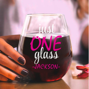 Vaso De Vino Cita Moderna De Humor De Color Rosa Día de la Madr