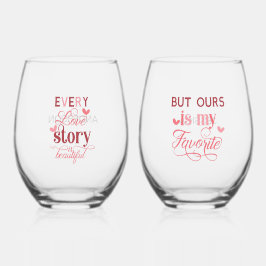 Vaso De Vino Cita Romántica de Pareja con Nombre Personalizado
