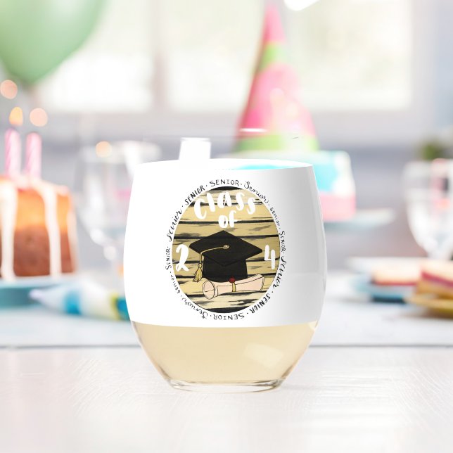 Vaso De Vino Clase de 2024 (Insitu (Cumpleaños))