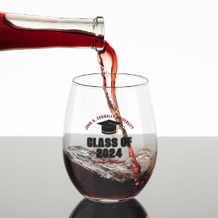 Vaso De Vino Clase de 2026 Graduación personalizada en vino tin