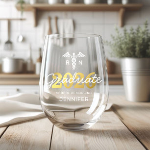 Vaso De Vino Clase de Graduado de la Escuela de enfermería de 2