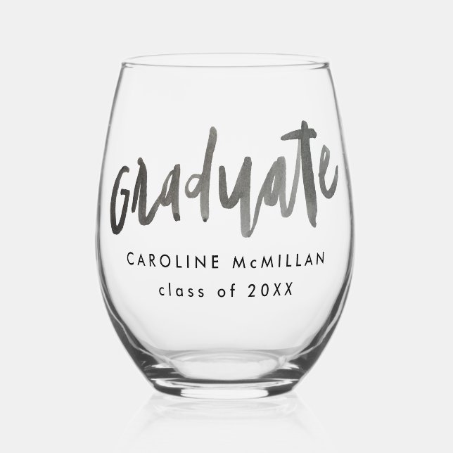 Vaso De Vino Clase de Graduado Personalizada de Graduación (Anverso)