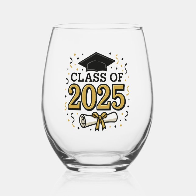 Vaso De Vino Clase de Vidrio sin Piscina 2025 (Anverso)