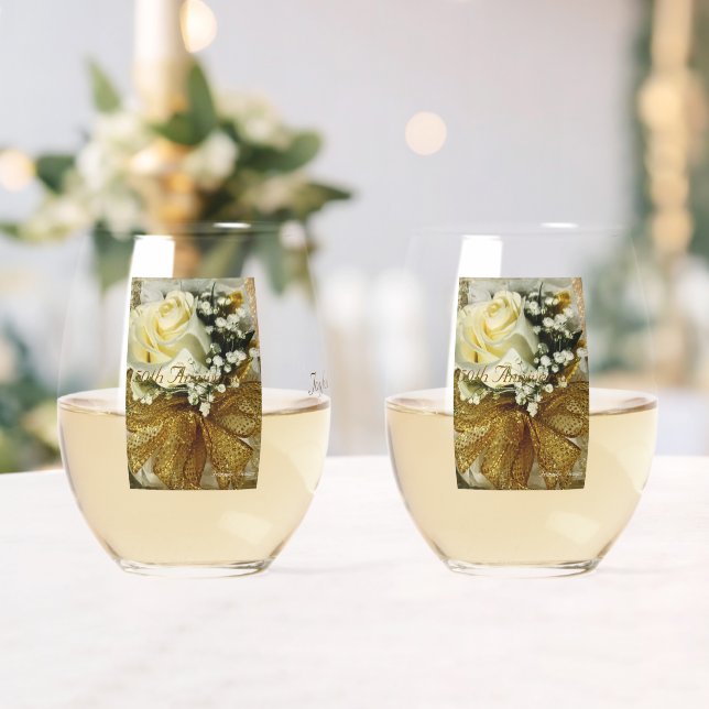 Vaso De Vino Clásico y Elegante, 50 Aniversario de la Gafas de  (Insitu (Boda))