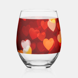 Vaso De Vino Classic Valentine Romantic Love Heart Pattern