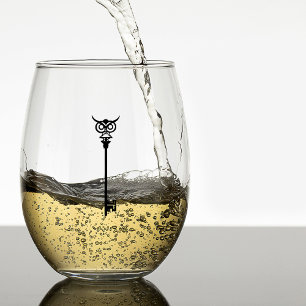 Vaso De Vino Clave de esqueleto de búho tribal