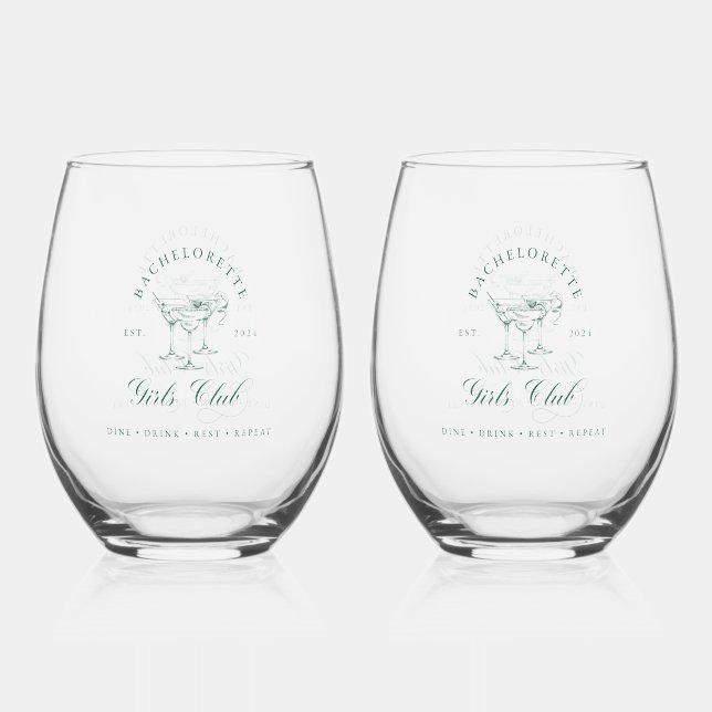 Vaso De Vino Club de Chicas Bachelorette (Reverso )