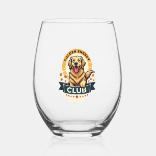 Vaso De Vino Club de Energía Dorada Retriever Dorado Perro Anti