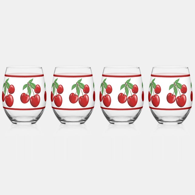 Vaso De Vino Clubes de cerezos rojos (Anverso)