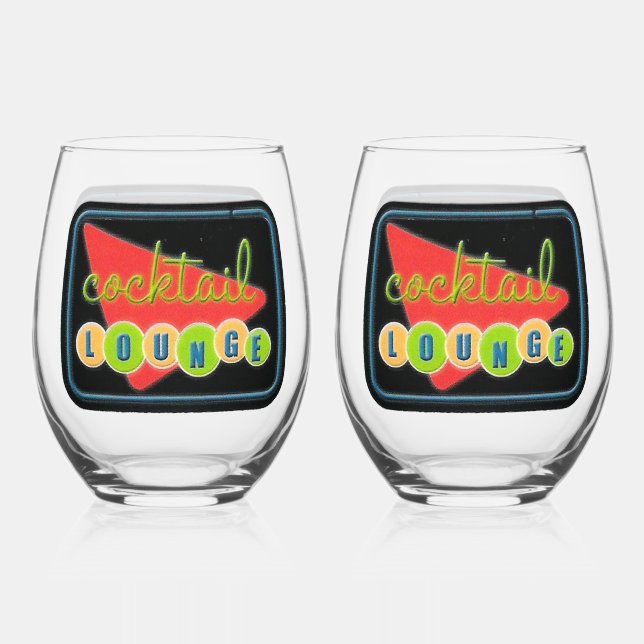 Vaso De Vino Cocktail Lounge Stemless Wine Glasses (Anverso)