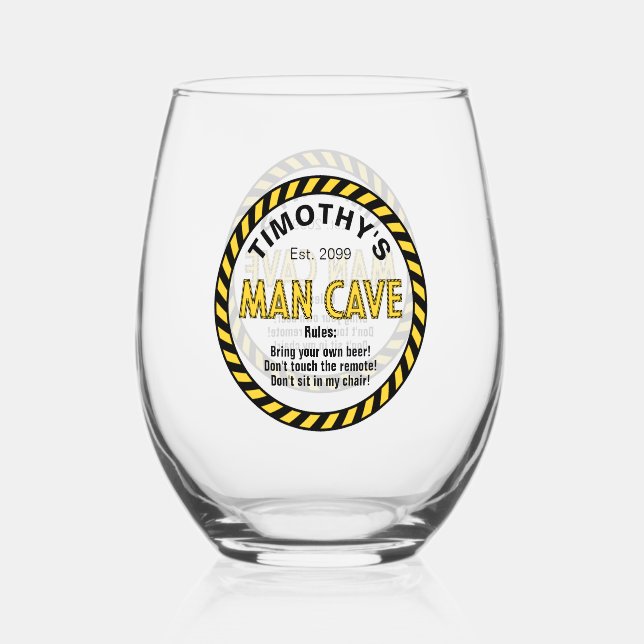 Vaso De Vino Cóctel de cinta de Rótulo LED de caverna de hombre (Anverso)