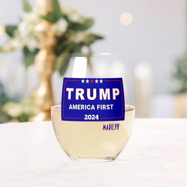 Vaso De Vino Colectible, nombre, Trump 2024 América 1.ª (Insitu (Boda))