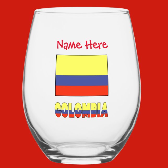 Vaso De Vino Colombia y la bandera colombiana: Personalización  (Subido por el creador)