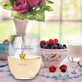 Vaso De Vino Color del girasol amarillo púrpura