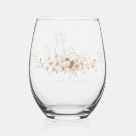 Vaso De Vino Colorful Watercolor Floral birds Hummingbird Harmo