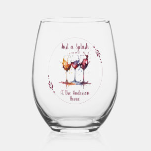 Vaso De Vino Colorido sólo una pizca de acuarela de vino