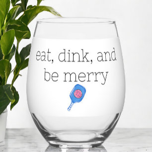 Vaso De Vino Coma Dink y sé merry Pickleball Paddle & Ball