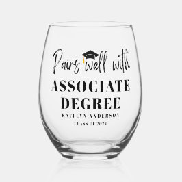Vaso De Vino Combina bien con regalo de graduación de grado aso