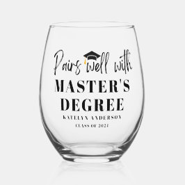 Vaso De Vino Combina bien con regalo de graduación de maestría