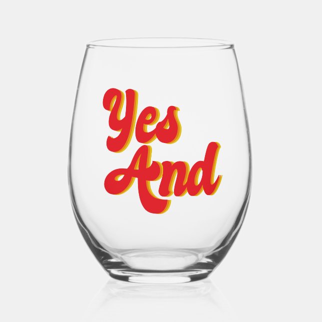 Vaso De Vino Comediante De Yes And Improv Comedy (Anverso)