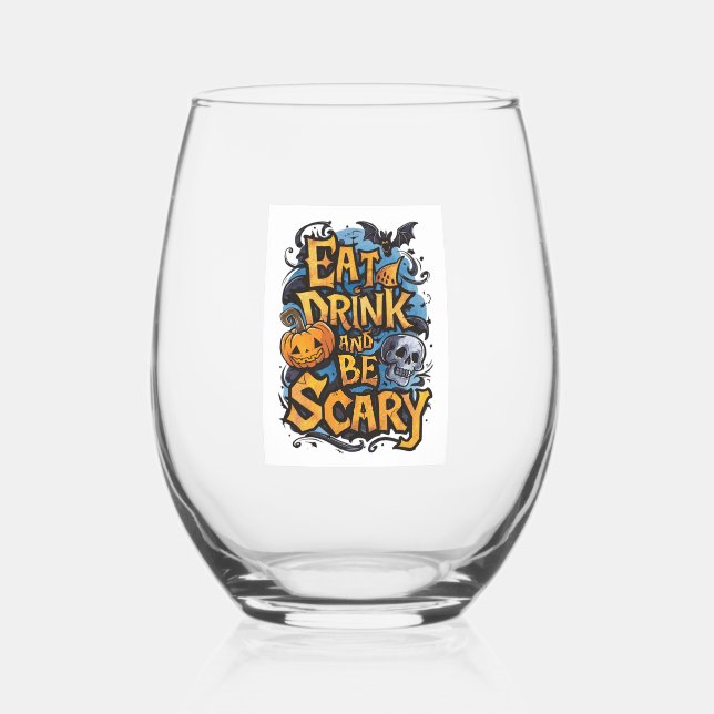 Vaso De Vino Comer, beber y tener miedo (Anverso)
