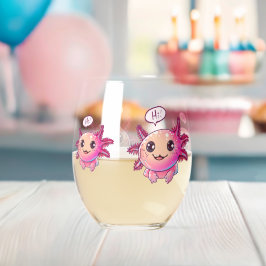 Vaso De Vino Cómic lindo Axolotl al estilo personalizado