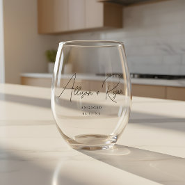 Vaso De Vino Compromiso de nombres personalizados con letra min