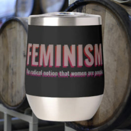 Vaso de vino con cita feminista – Sipware audaz
