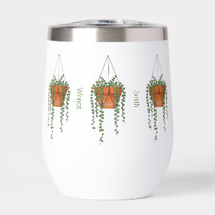 Vaso de vino con zarcillos colgantes