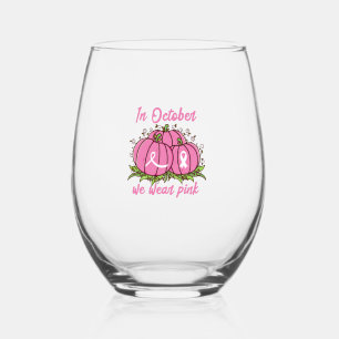 Vaso De Vino Concienciación sobre el cáncer de mama Tee Octubre