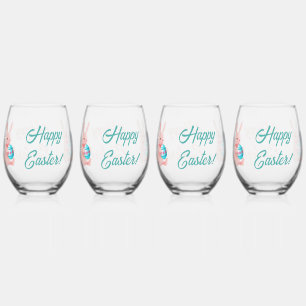 Vaso De Vino Conejo de Pascua Feliz Pascua