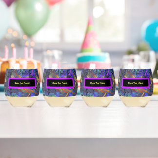 Vaso De Vino Conjunto de 4 Nombre su veneno