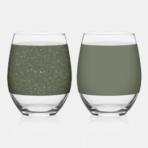 Vaso De Vino Conjunto de vidrio mixto de textura Moss Green - P