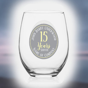 Vaso De Vino Conmemoración de 15 años de servicio de la empresa