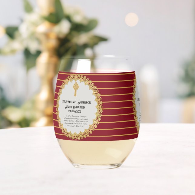 Vaso De Vino Conmemoración del regalo verso de DEACON recién or (Insitu (Boda))