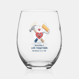 Vaso De Vino Construyendo una vida juntos Hogar de pareja lin