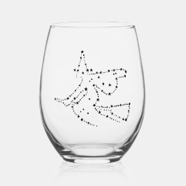Vaso De Vino Contorno de bruja estrellada | Negro elegante