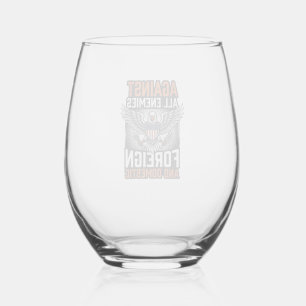 Vaso De Vino Contra Todos Los Enemigos Diseño De Camiseta Águil