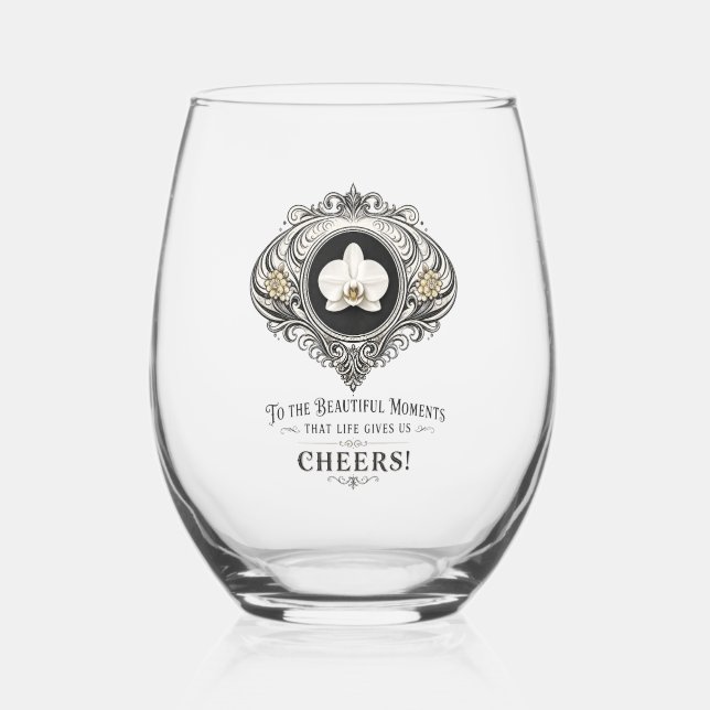 Vaso De Vino copa de vino brindis orquídea (Anverso)