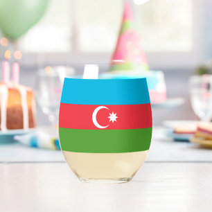 Vaso De Vino Copa de vino con la bandera de Azerbaiyán