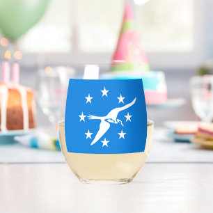 Vaso De Vino Copa de vino con la bandera de Corpus Christi, EE.