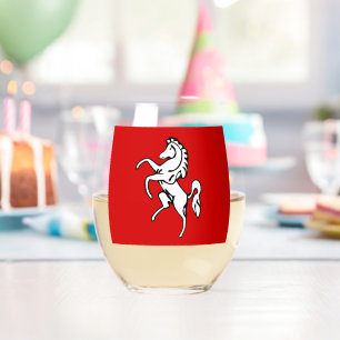 Vaso De Vino Copa de vino con la bandera del condado de Kent, I