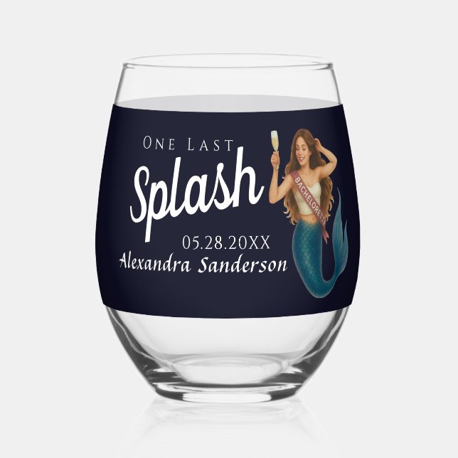 Vaso De Vino copa de vino de soltera personalizada (Anverso)