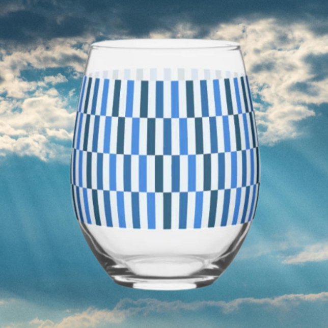 Vaso De Vino Copa de vino sin tallo Blue Line Flow  (Subido por el creador)
