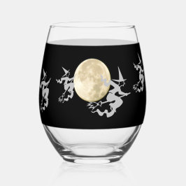 Vaso De Vino Copa de vino sin tallo - Brujas voladoras y luna l