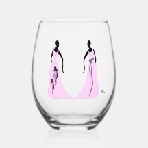 Copa de vino sin tallo de 16 oz Les Femmes Rosa