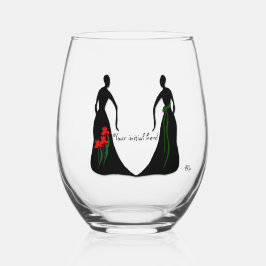 Vaso De Vino Copa de vino sin tallo de 16 oz personalizada Les 